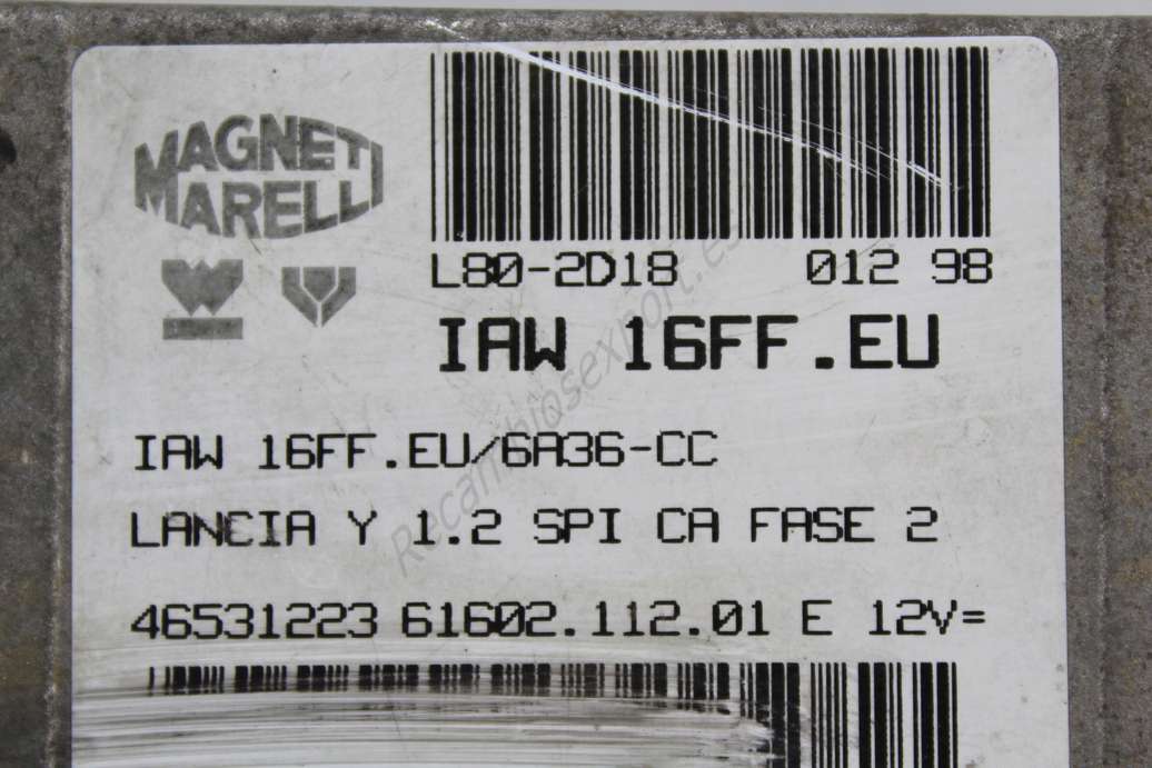 Centralita del motor Lancia IAW16FFEU IAW 16FF.EU 46531223 6160211201E 61602.112.01 E 6160211201 61602.112.01 Magneti Marelli - foto 2