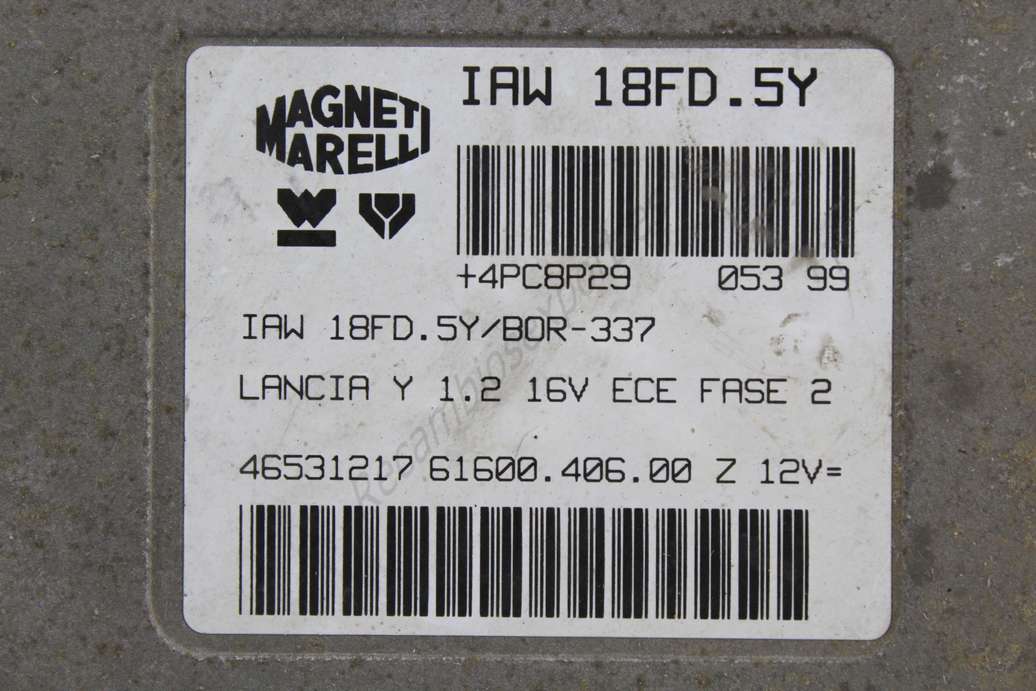 Centralita del motor Lancia Ypsilon IAW18FD5Y IAW18FD5Y 46531217  6160040600Z 61600.406.00 Z Magneti Marelli - foto 2