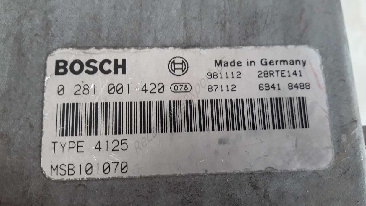Centralita del motor Land Rover Freelander BOSCH 0281001420 0 281 001 420 TYPE 4125 MSB101070 28RTE141 - foto 2