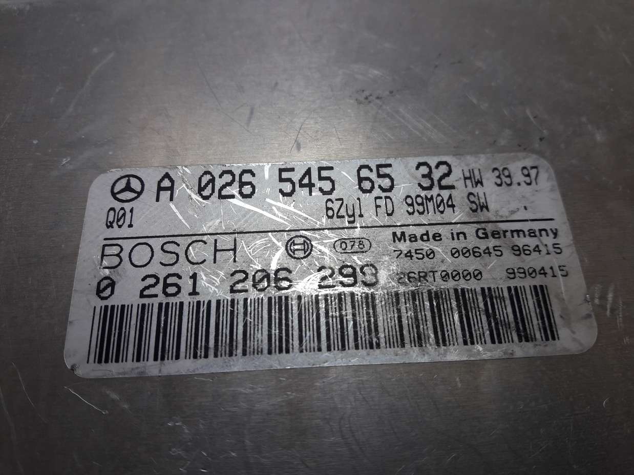 Centralita del motor Mercedes W202 W210 W220 W208 A0265456532 A 026 545 65 32 BOSCH 0261206299 0 261 206 299 - foto 2