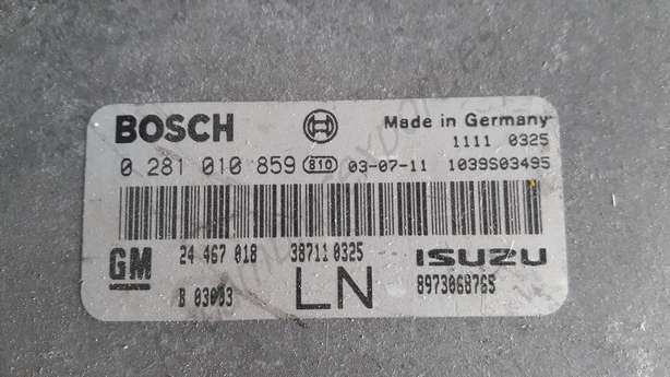 Centralita del motor Opel Astra G BOSCH 0281010859 0 281 010 859 GM 24467018 24 467 018 ISUZU 8973068765 - foto 2