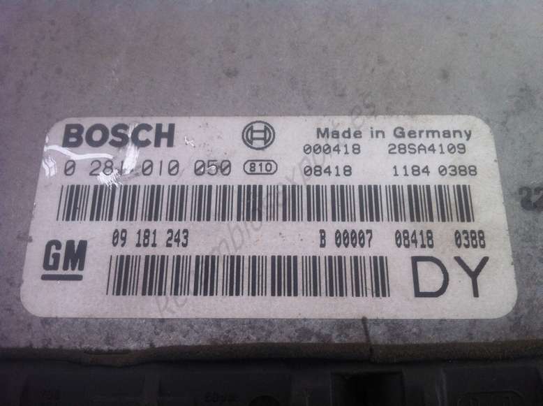 Centralita del motor Opel Astra G GM 09181243 09 181 243 BOSCH 0281010050 0 281 010 050 - foto 2