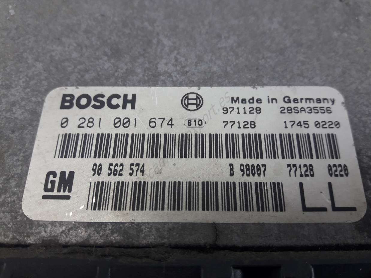 Centralita del motor Opel LL GM90562574 90562574 90 562 574 BOSCH 0281001674 281 001 674 - foto 2