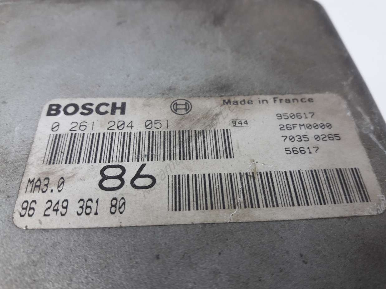 Centralita del motor Peugeot 106 9624936180 96 249 361 80 MA3086 MA3. 0 86 BOSCH 0261204051 0 261 204 051 26FM0000 - foto 2