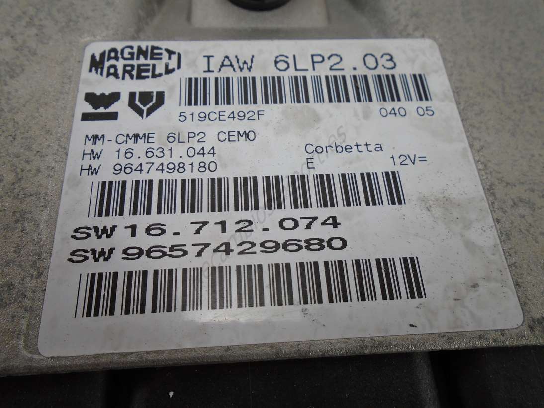 Centralita del motor Peugeot 206 iaw6lp2 03 iaw6lp203 iaw 6lp2 03 sw16712074 sw 16. 712. 074 sw 9657429680 magneti marelli hw 9647498180 - foto 2
