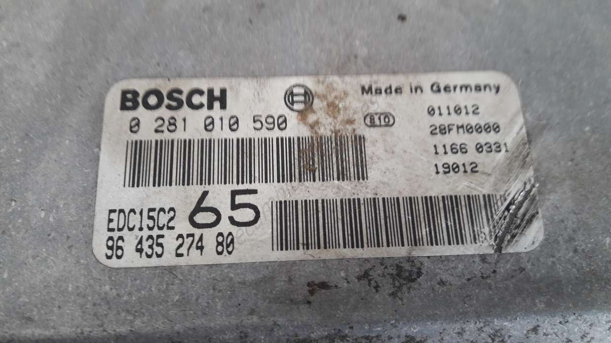 Centralita del motor Peugeot 406 1995-2004 EDC15C265 9643527480 96 435 274 80 BOSCH 0281010590 0 281 010 590 - foto 2