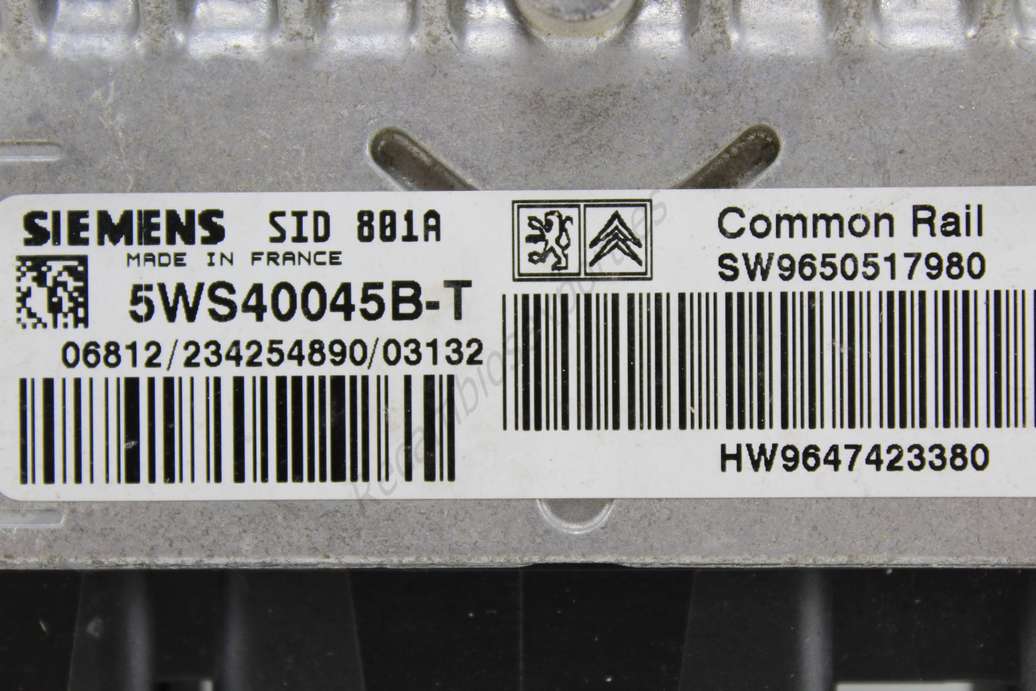 Centralita del motor Peugeot Citroen 5WS40045BT 5WS40045B-T SW9650517980 9650517980 9647423380 HW9647423380 SID801A SID 801A - foto 2