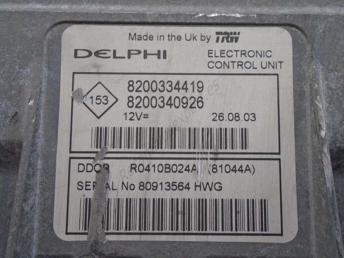 Centralita del motor Renault Clio Megane Scenic DELPHI 8200334419 8200340926 DDCR R0410B024A - foto 2