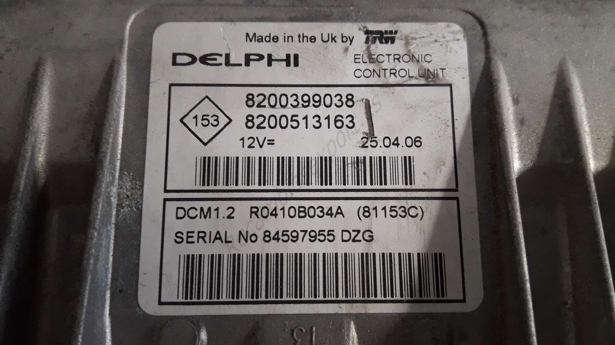 Centralita del motor  Renault Clio Nissan Micra 8200399038 8200513163  DELPHI R0410B034A - foto 2
