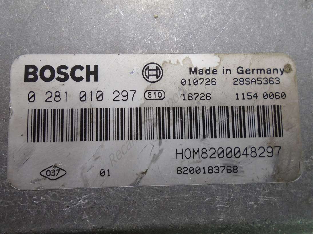 Centralita del motor Renault Laguna BOSCH 0281010297 0 281 010 297 HOM8200048297 8200183768 - foto 2