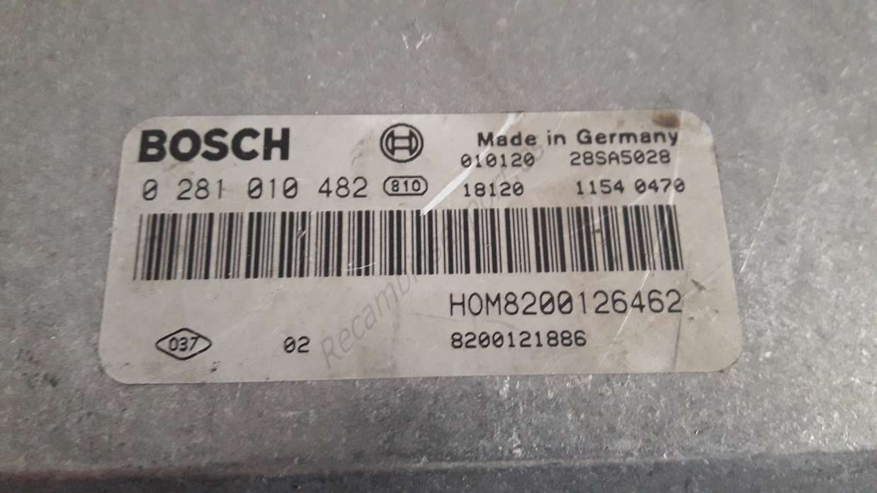 Centralita del motor Renault Laguna HOM 8200126462 HOM8200126462 8200121886 BOSCH 0281010482 0 281 010 482 - foto 2