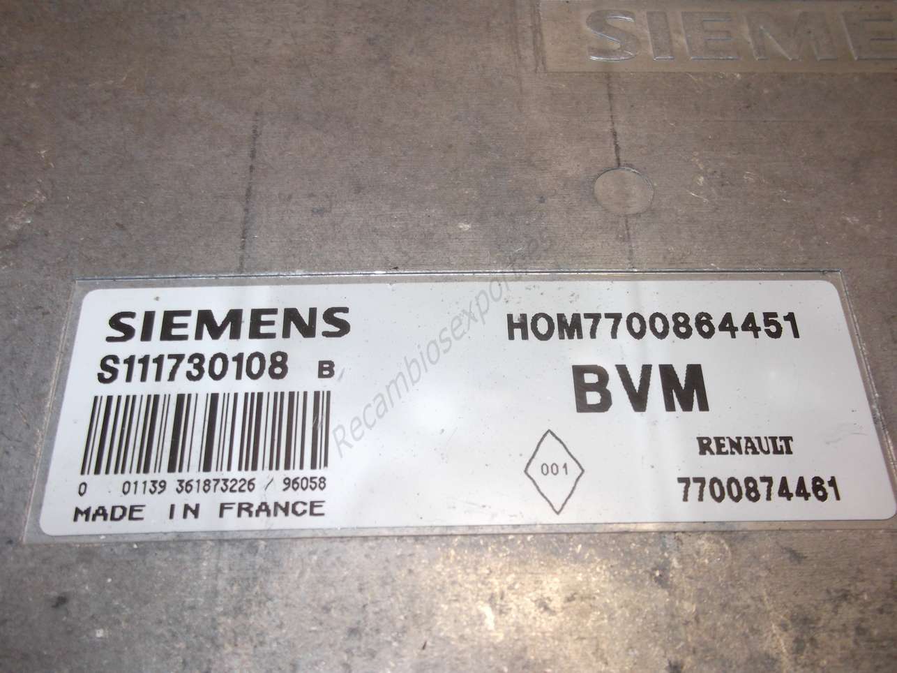 Centralita del motor Renault Megane HOM7700864451 BVM 7700874461 SIEMENS S111730108B S111730108 B - foto 2