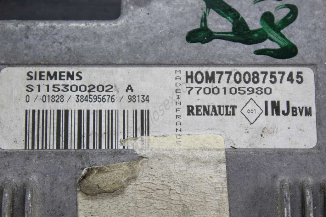 Centralita del motor Renault Megane Scenic 7700105980 HOM7700875745 Siemens S115300202A S115300202 A - foto 2