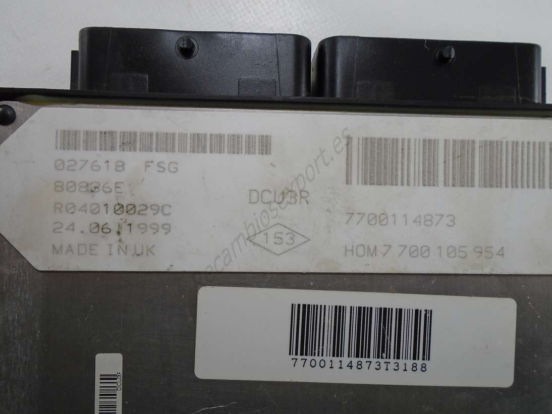 Centralita del motor Renault Megane Scenic 7700114873 HOM7700105954 HOM 7 700 105 954 R04010029C 80836E 017453 ESG DCU3R - foto 2