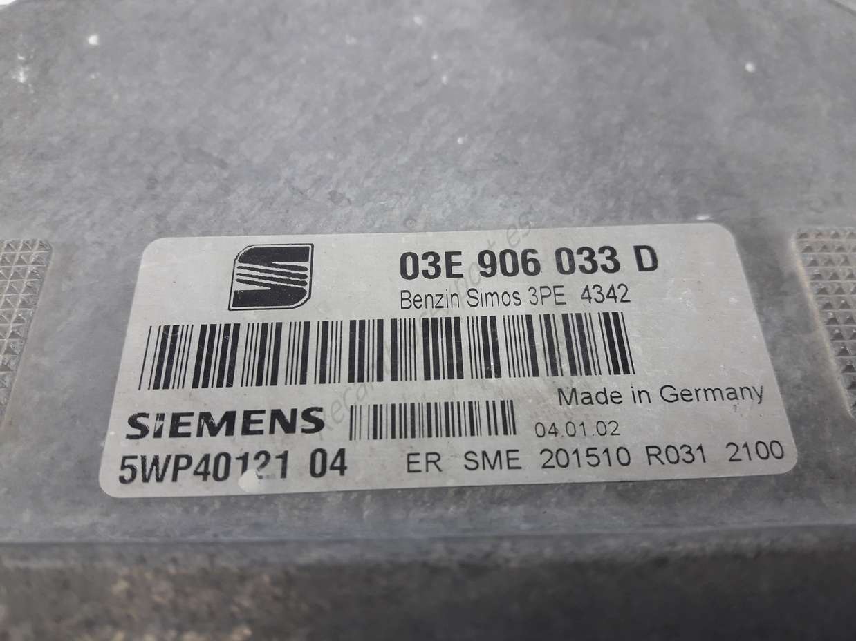 Centralita del motor Seat Ibiza 03E906033D 03E 906 033 D  SIMOS 3PE 4650 SIEMENS 5WP4012104 5WP40121 04 - foto 2