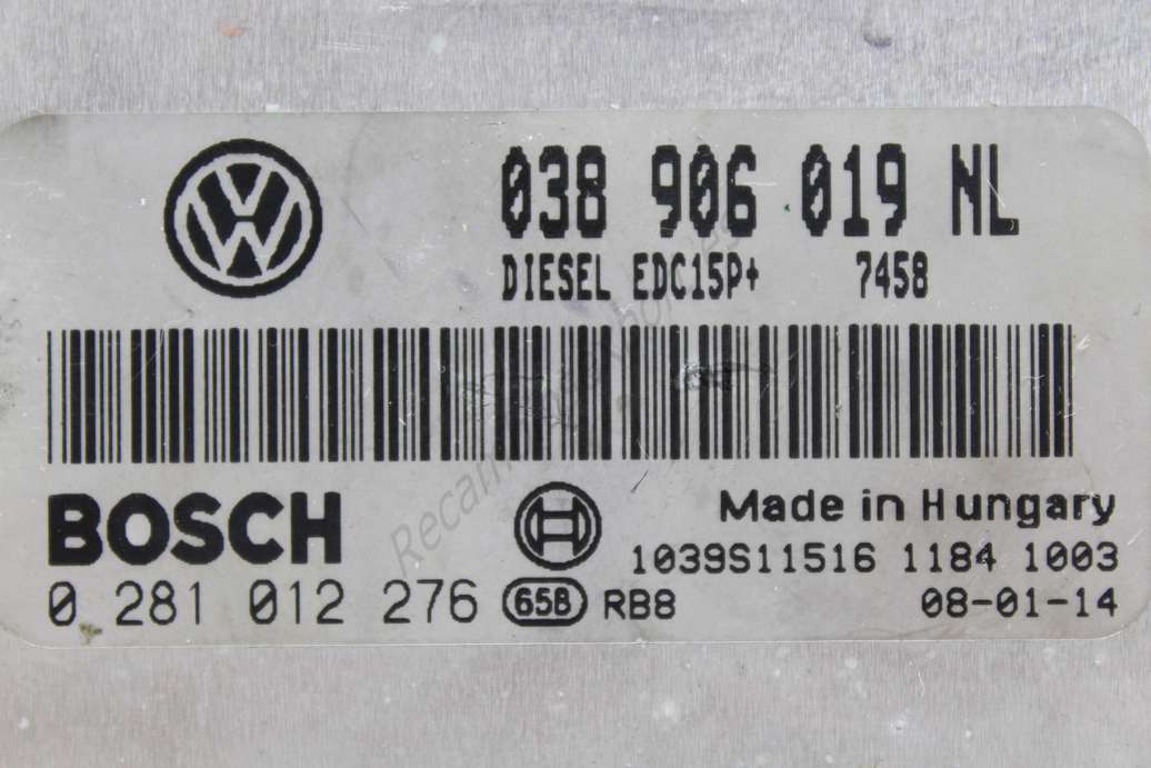 Centralita del motor Seat Skoda Volkswagen EDC15P 038906019NL 038 906 019 NL Bosch 0281012276 0 281 012 276 1039S11516 - foto 2
