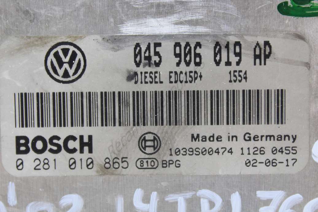 Centralita del motor Skoda Fabia VW Volkswagen Polo Seat Ibiza 045906019AP 045 906 019 AP Bosch 0281010865 0 281 010 865 1039S00474 - foto 2