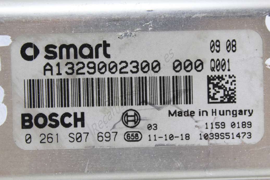 Centralita del motor Smart Portwo ECU Bosch 0261S07697 0 261 S07 697 A1329002300 000 1039S51473 - foto 2