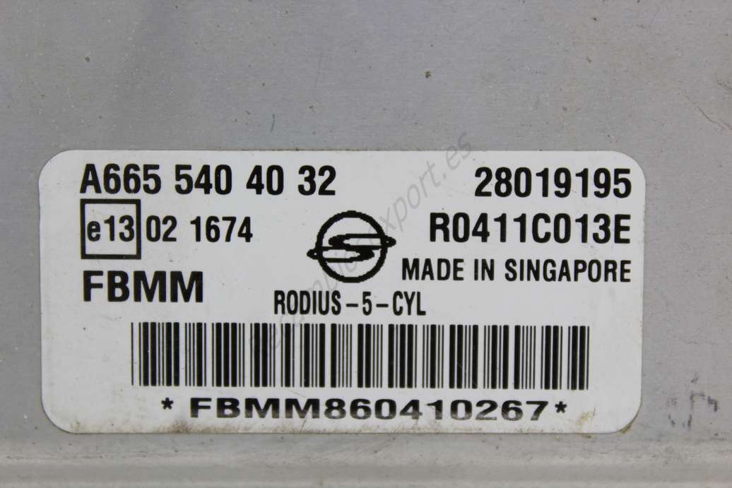 Centralita del motor Ssangyong Rodius FBMM R0411C013E A6655404032 A665 540 40 32 28019195 - foto 2