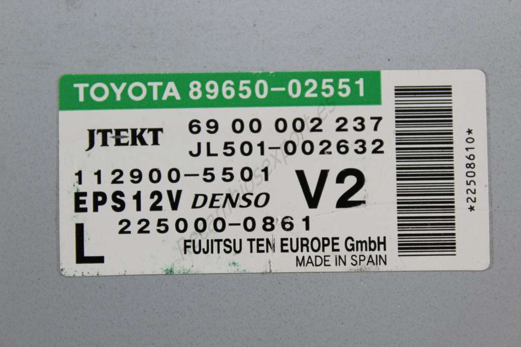 Centralita del motor Toyota Auris  8965002551 89650-02551 6900002237 69 00 002 237 JL501002632 JL501-002632 1129005501 112900-5501 2250000861 225000-0861 - foto 2