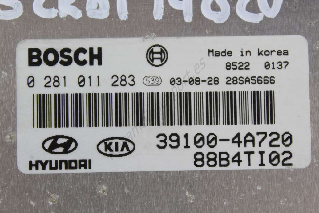 Centralita del motor Kia Sorento Hyundai Bosch 0281011283 0 281 011 283 391004A720 39100-4A720 - foto 2