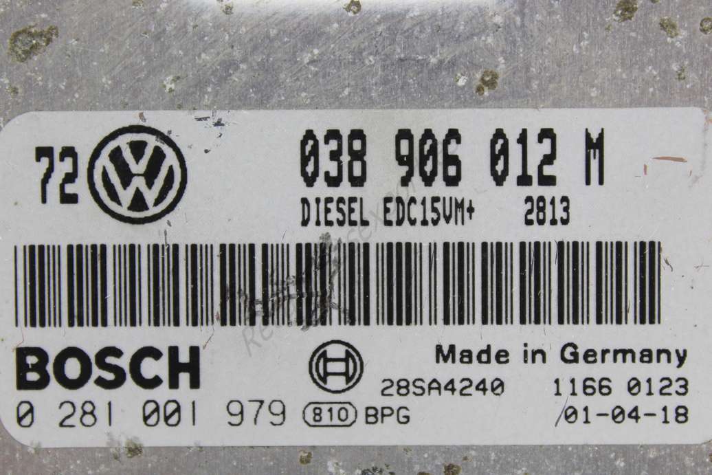 Centralita del motor VW Golf Bora DIESEL EDC15VM 038906012M 038 906 012 M BOSCH 0281001979 28SA4240 - foto 2