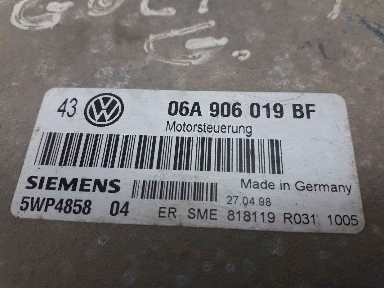 Centralita del motor VW Volkswagen Golf 4 06A 906 019 BF 06A906019BF SIEMENS 5WP4858 04 5WP485804 - foto 2