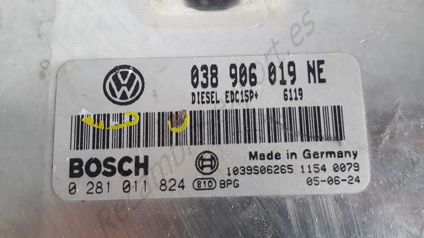 Centralita del motor VW Volkswagen Seat Ibiza 038906019NE 038 906 019 NE BOSCH 0281011824 0 281 011 824 - foto 2