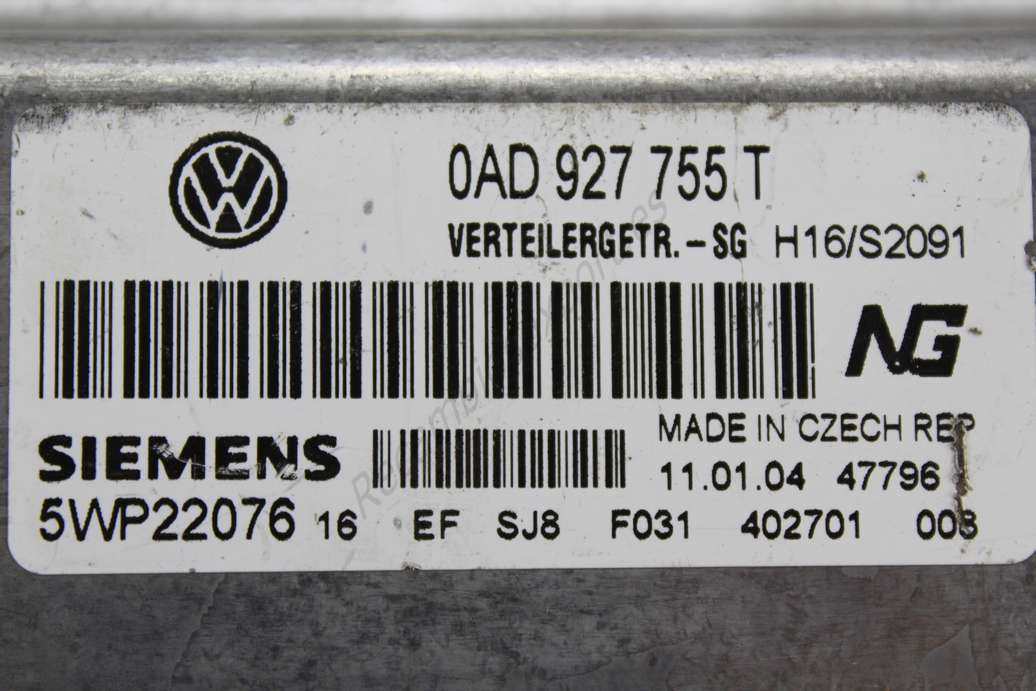 Centralita del motor VW Volkswagen Touareg 0AD927755T 0AD 927 755 T Siemens 5WP22076 - foto 2