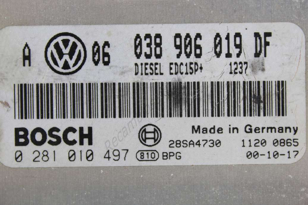 Centralita del motor Volkswagen Golf 4 0281010497 0 281 010 497 038906019DF 038 906 019 DF 28SA4730 - foto 2