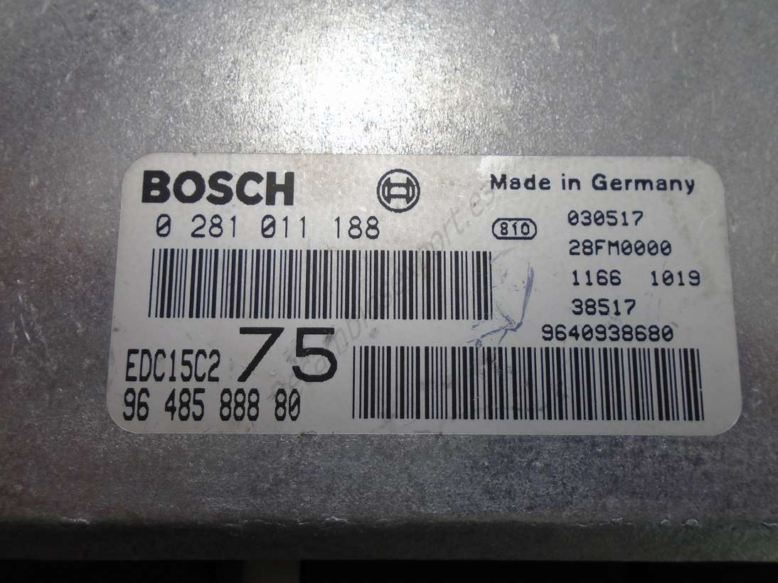 Centralita del motor uce peugeot 206 berlina BOSCH 0281011188 0 281 011 188 9648588880 96 485 888 80 - foto 2
