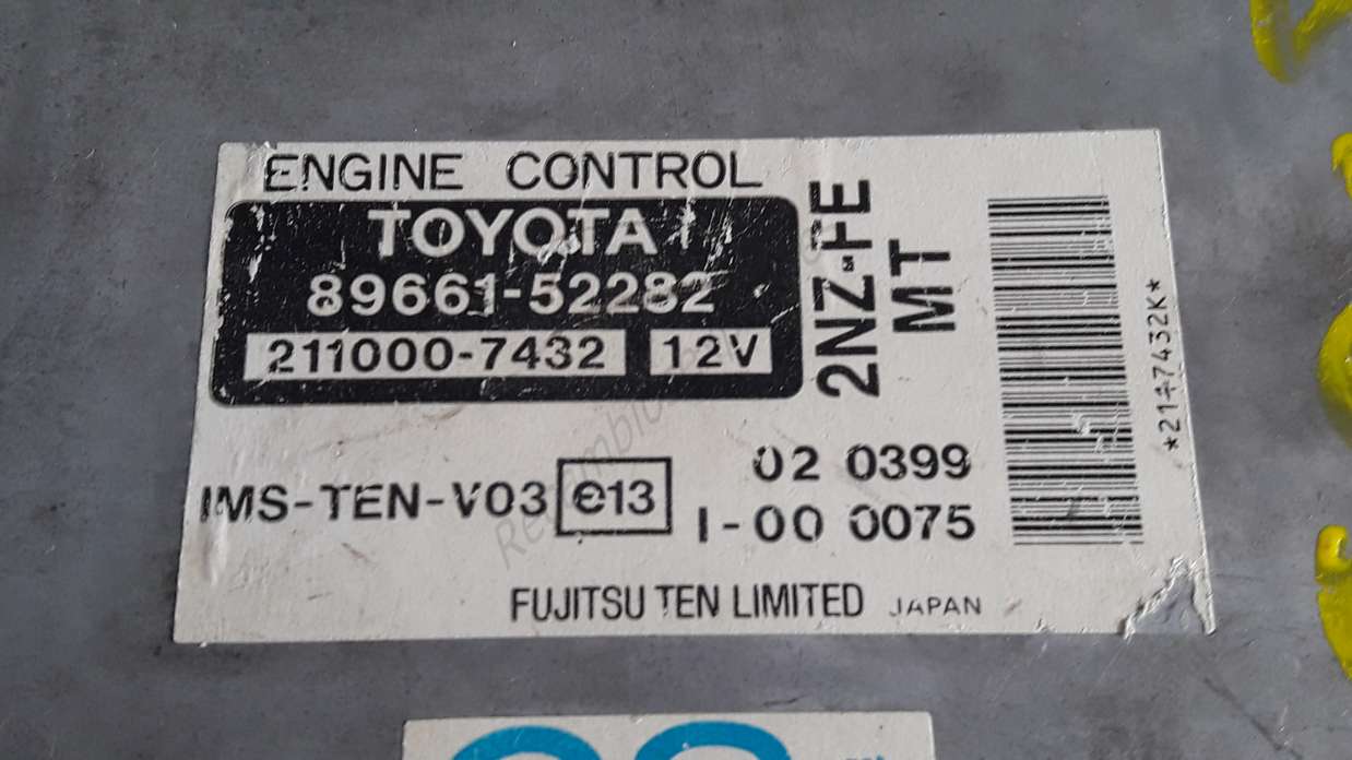 Centralita motor Toyota Yaris Verso Denso 8966152282 2110007432 89661 52282 - foto 2
