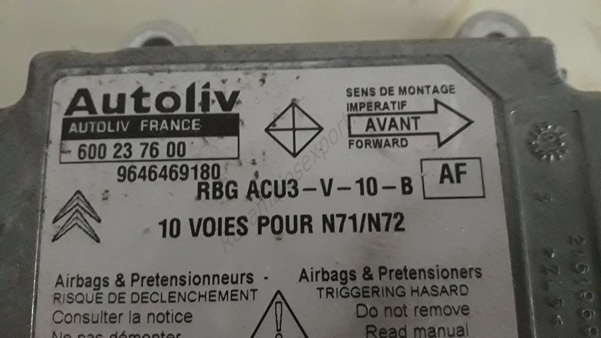 Sensor de airbag Citroen Xsara 9646469180 (AF) Autoliv 600237600 600 23 76 00 - foto 2