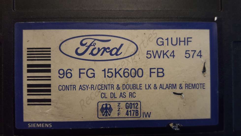 Control Confort Modulo Ecu Ford Puma 96FG15K600FB 96 FG 15K600 FB 5WK4 574 - foto 2