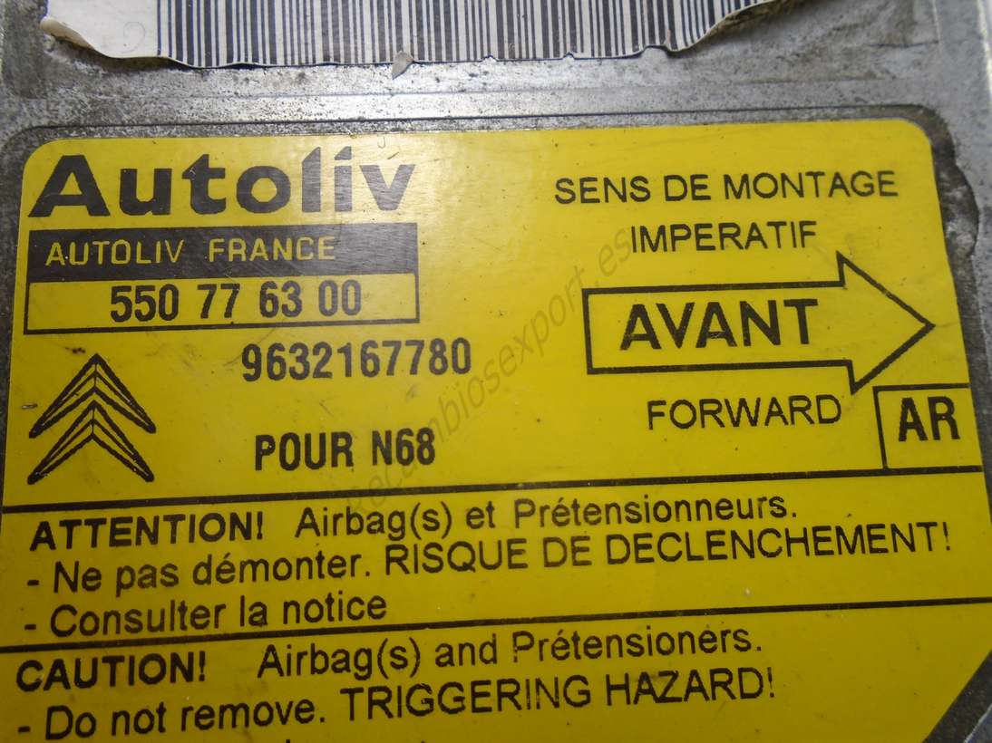 Centralita Airbag Citroen Autoliv 550776300 9632167780 AR - foto 2