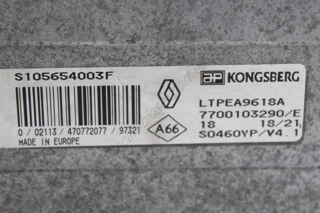 ECU Centralita del motor KONGSEBERG Renault Scenic 7700103290 7700103290E 7700103290E S105654003F LTPEA9618A - foto 2