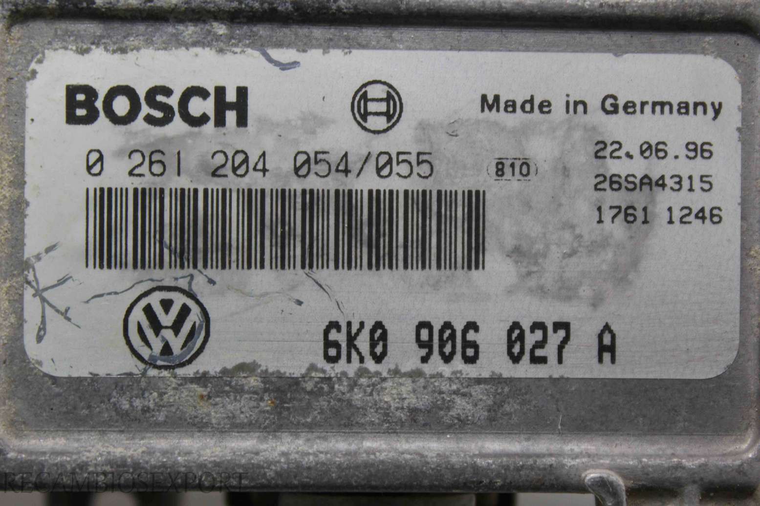 Centralita del motor VW Volkswagen Seat Ibiza 6K0906027A 6K0 906 027 A 6KO906027A BOSCH 0261204054055 0 261 204 054055 - foto 2