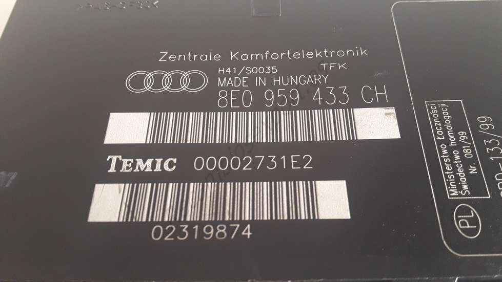 Komfortsteuergerät Audi A4 8E0959433CH 8E0 959 433 CH TEMIC 00002731E2 - foto 2