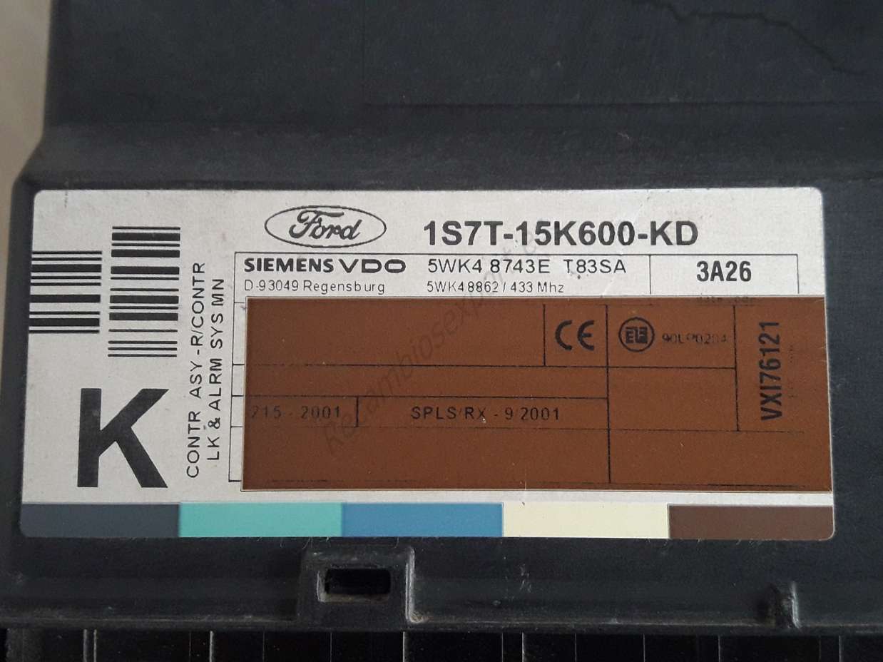Komfortsteuergerät Ford Mondeo 1S7T15K600KD 1S7T-15K600-KD SIEMENS 5WK48743E - foto 2
