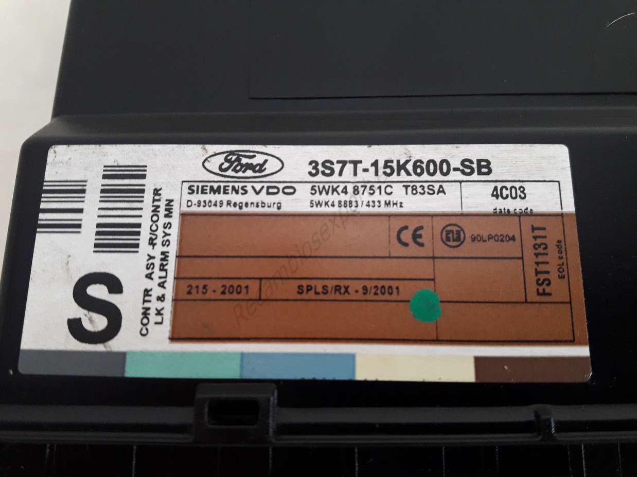 Komfortsteuergerät Ford Mondeo 3S7T15K600SB 3S7T-15K600-SB SIEMENS 5WK48751C - foto 2