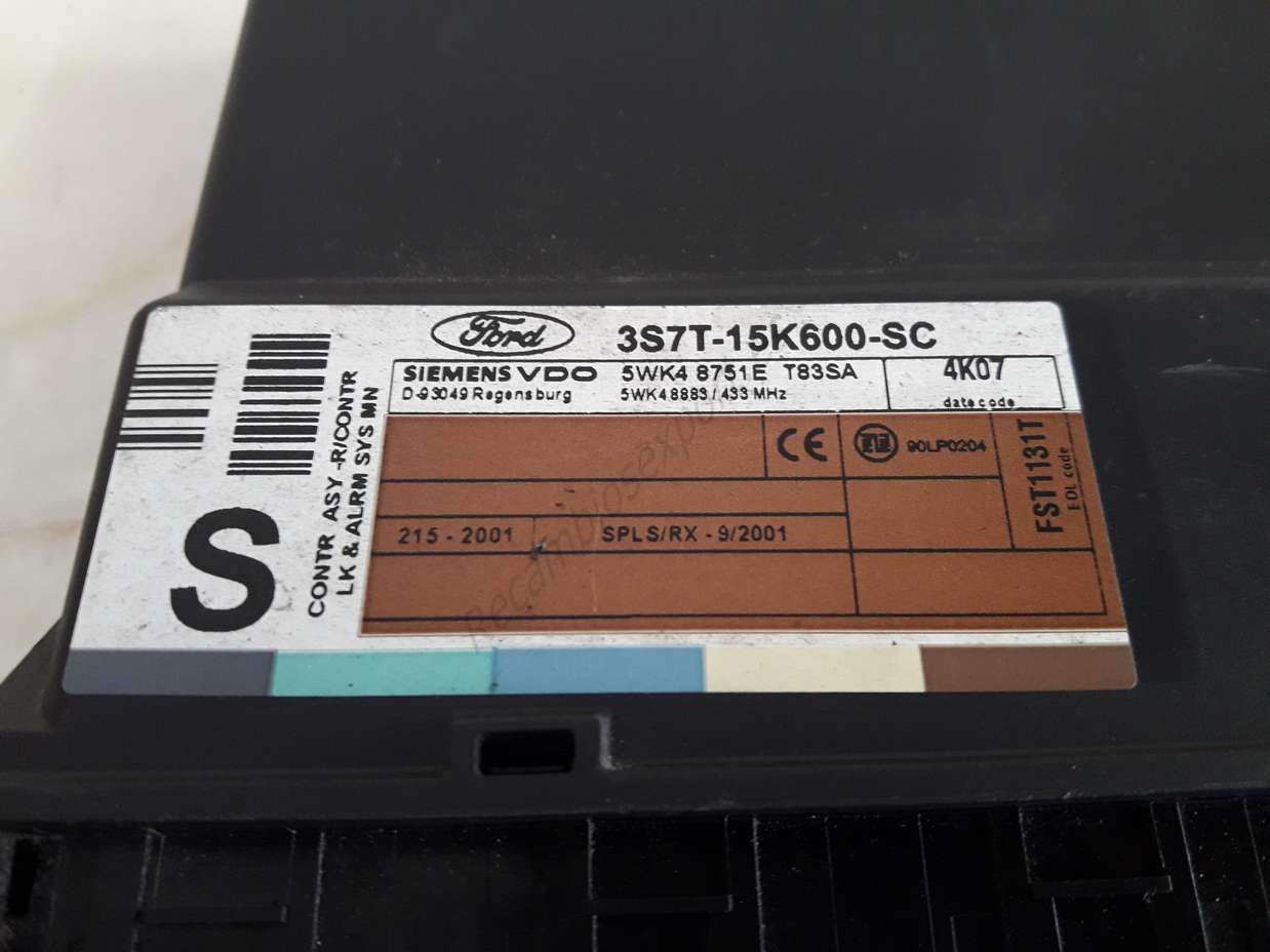Komfortsteuergerät Ford Mondeo 3S7T15K600SC 3S7T-15K600-SC SIEMENS 5WK48751E - foto 2