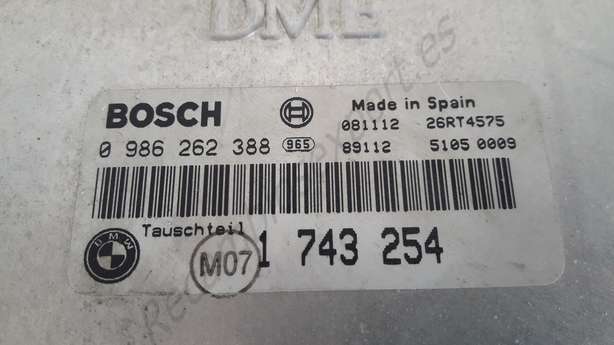 Motorsteuergerät Bmw E36 1743254 1 743 254 BOSCH 0986262388 0 986 262 388 - foto 2