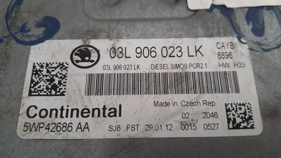 Motorsteuergerät Skoda Roomster Fabia 03L906023LK 03L 906 023 LK Continental 5WP42686 AA 5WP42686AA - foto 2