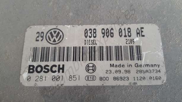Centralita del motor VW Golf Bora 038906018AE 038 906 018 AE BOSCH 0281001851 0 281 001 851 - foto 2