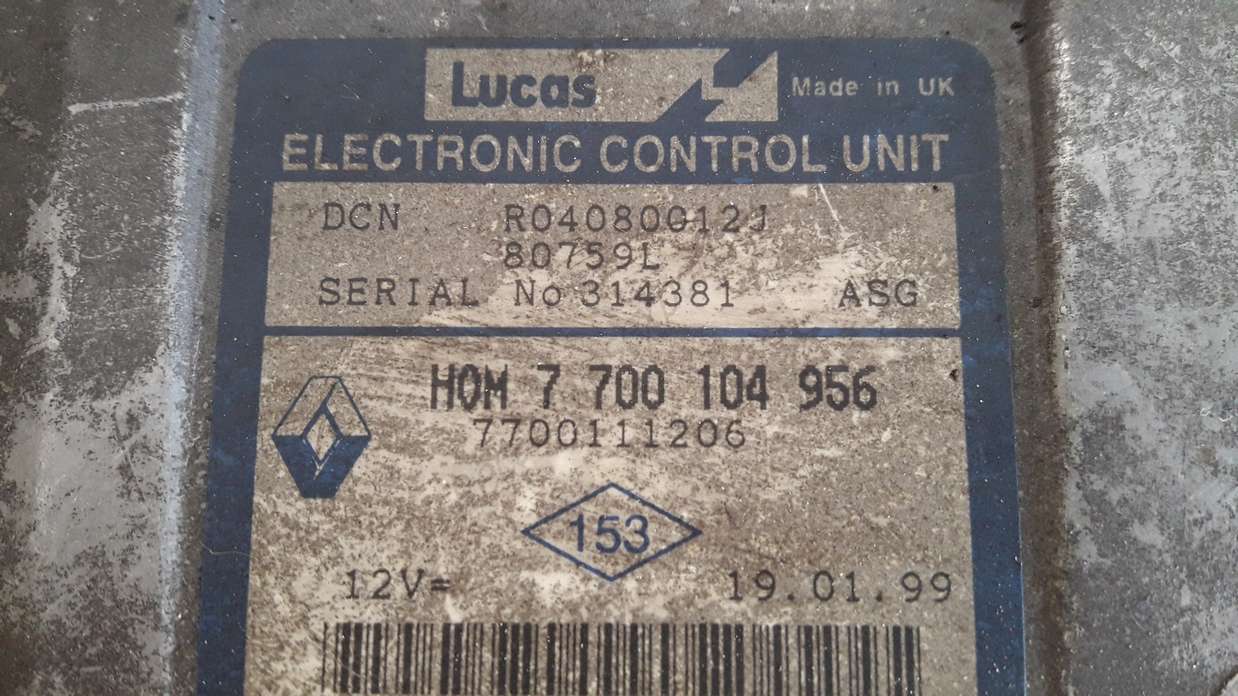 Centralita del motor Renault Kangoo HOM7700104956 HOM 7 700 104 956 7700111206 LUCAS R04080012J - foto 2