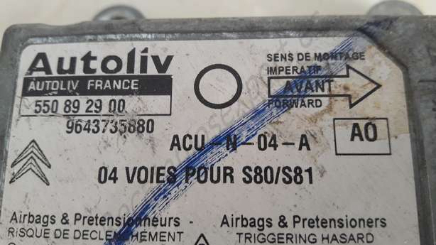 Steuergerät Airbag Citroen 9643735880 AUTOLIV 550 89 29 00 550892900 A0 - foto 2