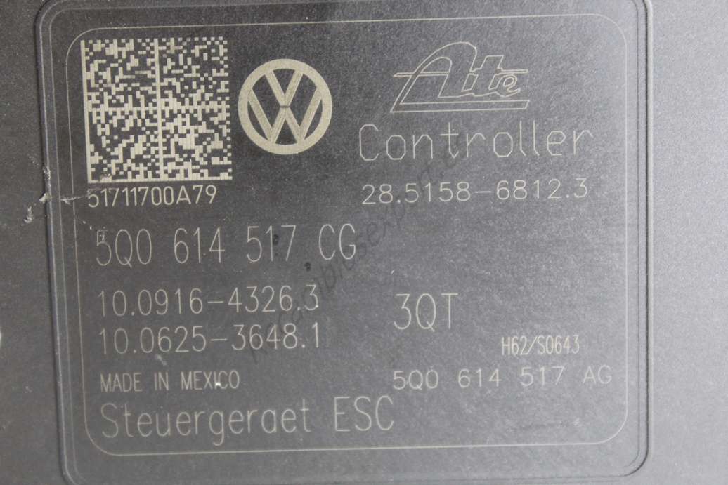 ABS VW Seat Skoda 5Q0614517CG 5Q0 614 517 CG Ate 10022009984 10.0220-0998.4 10091643263 10.0916-4326.3 10062536481 10.0625-3648.1 - foto 2