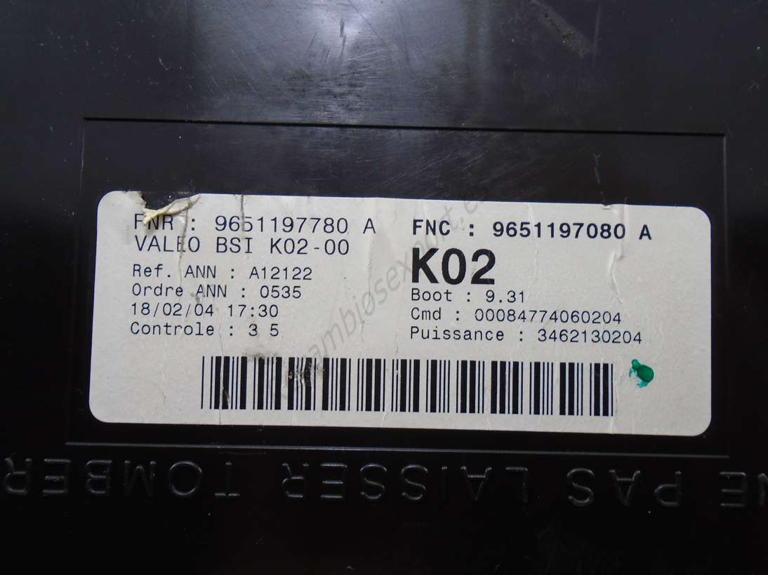 Bsi caja de fusibles peugeot citroen 9651197780a 9651197780 a 9651197080a 9651197080 a k02 - foto 2