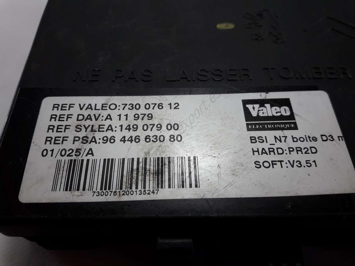 Caja de fusibles Citroen Xsara 9644663080 96 446 630 80 VALEO 73007612 730 076 12 BSI_N7 D3 - foto 2