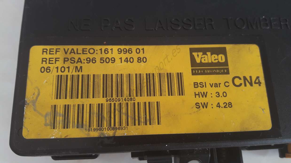Caja de Fusibles Grupo PSA Peugeot Citroen 9650914080 96 509 140 80 VALEO 16199601 161 996 01 CN4 - foto 2